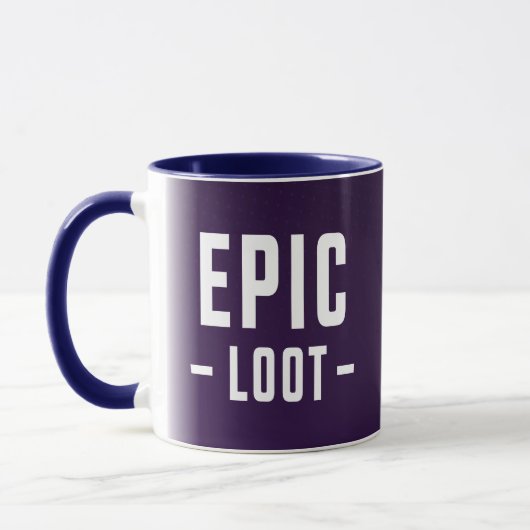 Epic Loot Gamer Paars White Teen Boy Slogan Mok (Links)