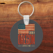 Epic Loves Flag US Oregon Someone Me Sleutelhanger (Voorkant)