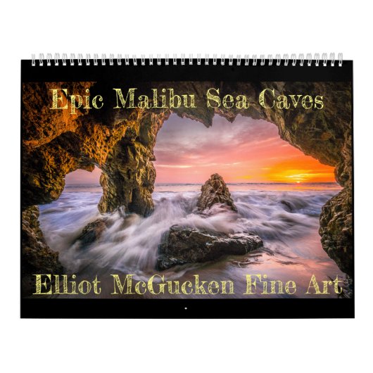 Epic Malibu Zee grotten: Elliot McGucken Fine Art Kalender (Hoes)
