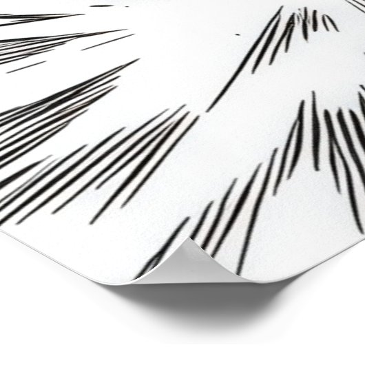 Epic Manga Style Cat Warrior Energy Blast UFO Poster (Hoek)