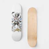 Epic Manga Warrior Power Awakening Illustration Persoonlijk Skateboard (Voorkant)