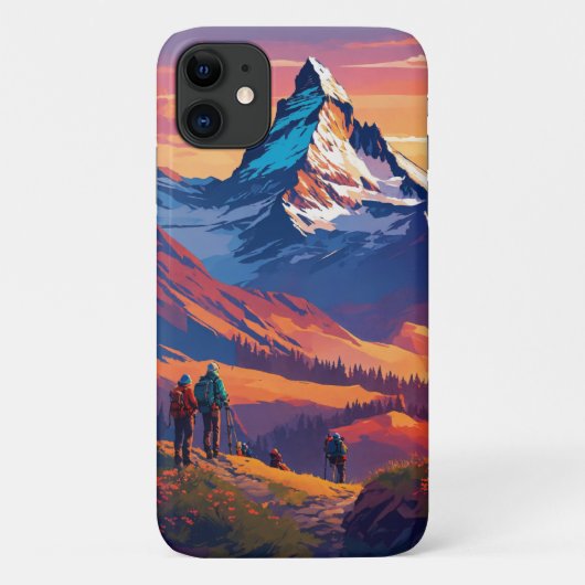 Epic Matterhorn Zonsondergang iPhone Case (Achterkant)