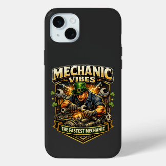 Epic Mechanic Vibes– Powerful Auto Mechanic Garage iPhone 15 Mini Hoesje