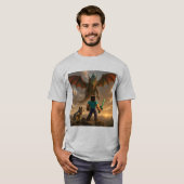 Epic Minecraft-geïnspireerde Battle T-shirt | Mine (Voorkant volledig)