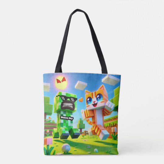 Epic Minecraft-geïnspireerde peuter Canvas tas Cat (Achterkant)