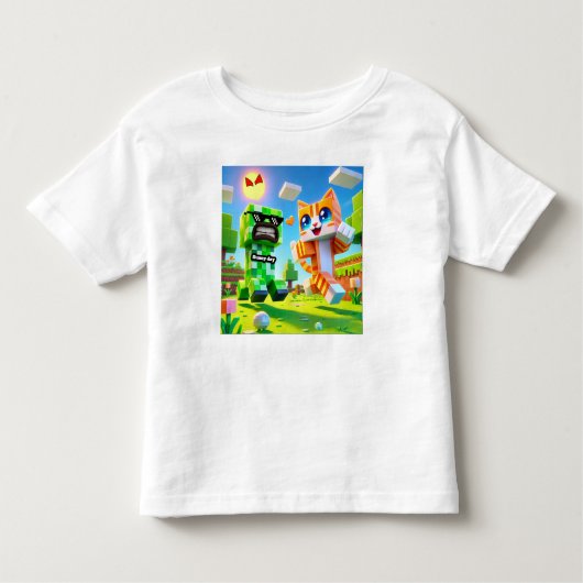 Epic Minecraft-geïnspireerde peuter T-shirt Cat ho (Voorkant)