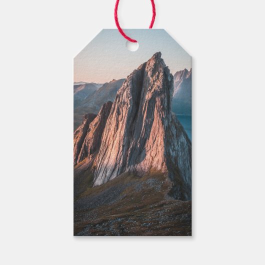 Epic Mountain Norway Landscape Foto Cadeaulabel (Voorkant)