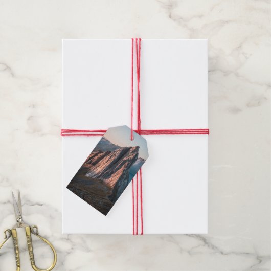 Epic Mountain Norway Landscape Foto Cadeaulabel (Met Touw)