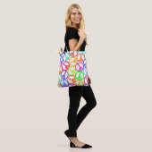 Epic Multicolor Groovy Peace Sigtern-ontwerp Tote Bag (Op model)