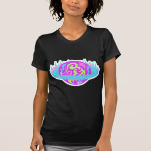 Epic Neon Saturn Flaming Planet Design T-shirt
