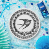 Epic  ontwerp voor zwarte en witte vogel papieren bordje (Feest)