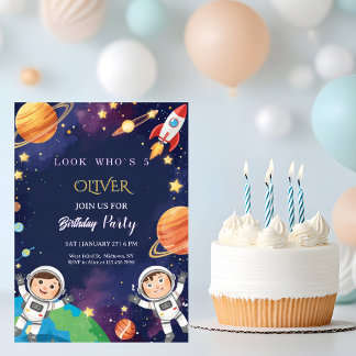 Epic Outer Space Kids Birthday  Kaart
