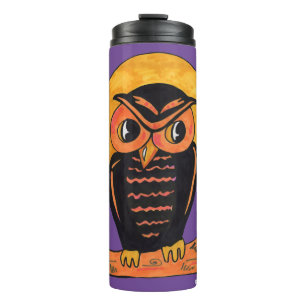 Epic  Owl Halloween Cartoon Character Art Thermosbeker