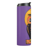 Epic  Owl Halloween Cartoon Character Art Thermosbeker (Gedraaid links)