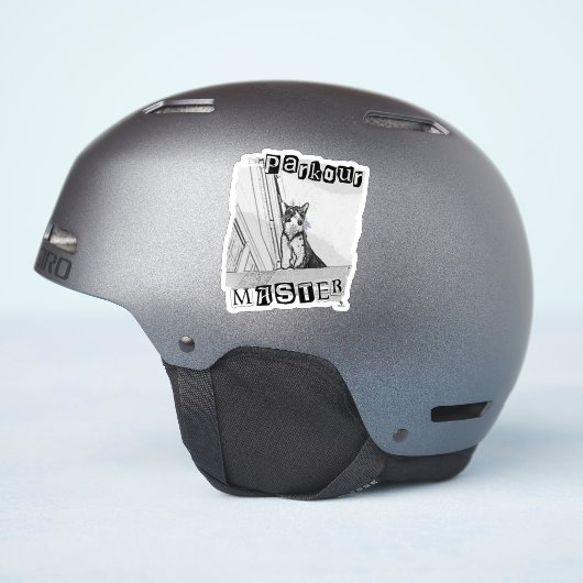 Epic Parkour Master Funny Punk Kitty Design Sticker (Helm Zijkant)
