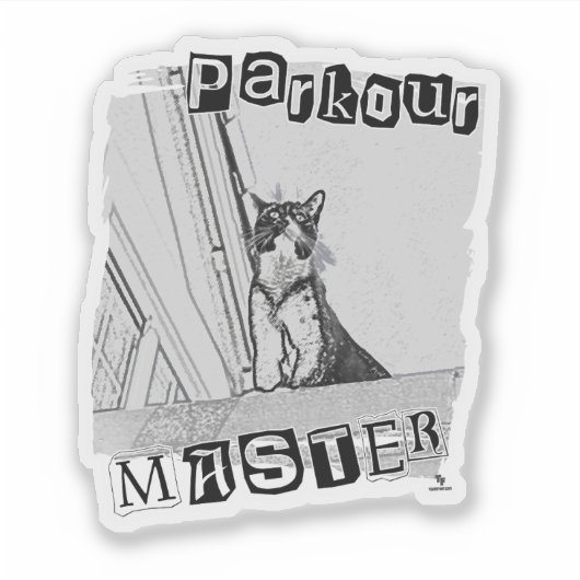 Epic Parkour Master Funny Punk Kitty Design Sticker (Voorkant)