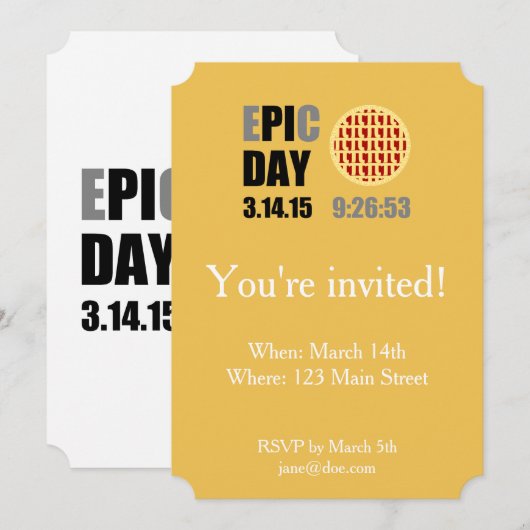 EPIC PI DAY Party Invitation Kaart (Voorkant / Achterkant)