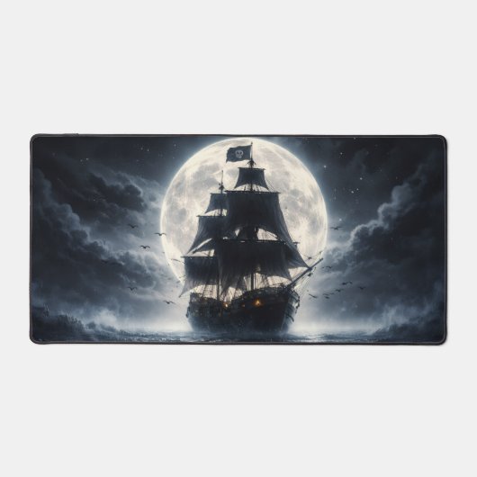 Epic Pirate Ship Moon Mouse Pad – Dark Ocean Pirat (Voorkant)