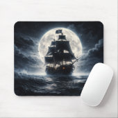 Epic Pirate Ship Moon Mouse Pad – Dark Ocean Pirat Muismat (Met muis)