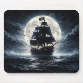 Epic Pirate Ship Moon Mouse Pad – Dark Ocean Pirat Muismat