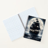 Epic Pirate Ship Moon Notebook – Dark Ocean Pirate Notitieboek (Binnen)
