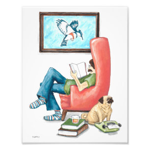Epic Pug King Author art print Foto Afdruk