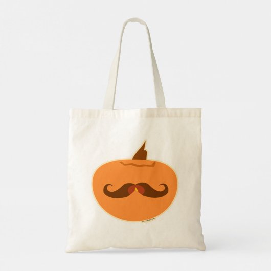 Epic Pumpkin Mustache Jack-O-Lantern Design Tote Bag (Achterkant)