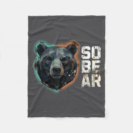 Epic Pun Sober Bear SoBear Recovery Sobriety Fleece Deken (Voorkant)
