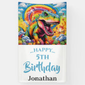 Epic Rainbow Dinosaur verjaardagsfeestje Spandoek (Verticaal)