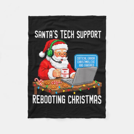 Epic Rebooting Support Tech Santa's Fleece Deken (Voorkant)
