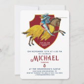 Epic Red Medieval Knight Jousting Boy Tournament Kaart (Voorkant)