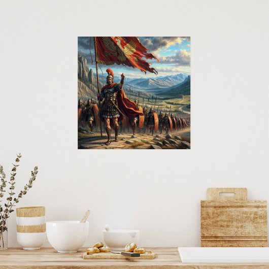 Epic Red Realistic Roman Legion Landschap Poster (Keuken)