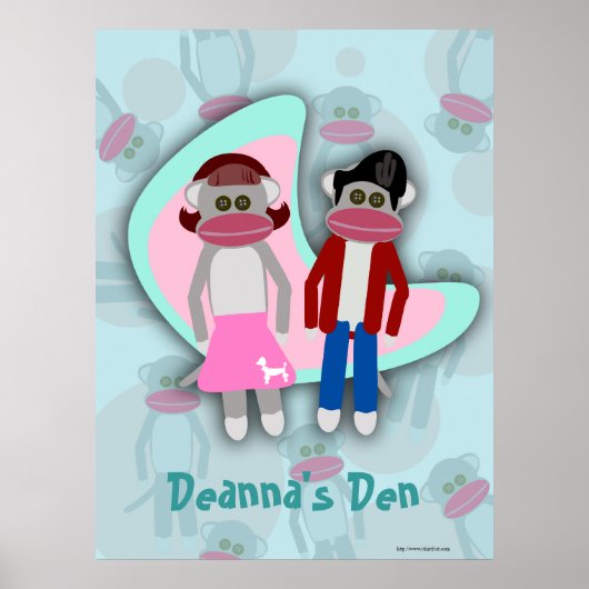Epic Retro Sock Hop Monkey Cartoon Characters Poster (Voorkant)