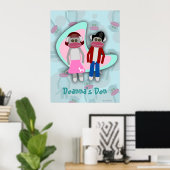 Epic Retro Sock Hop Monkey Cartoon Characters Poster (Thuiskantoor)