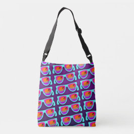 Epic Retro Sunset Sunglazen Fun Sunshine Pattern Crossbody Tas