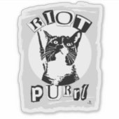 Epic Riot Purrul Girl Fun Punk Vibes Cat Design Sticker (Voorkant)