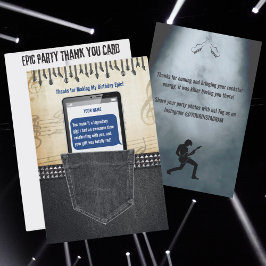 Epic Rock & Roll Verjaardagsfeest - Dankjewel Card Bedankkaart
