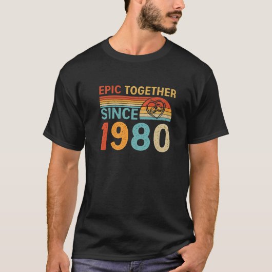 epic Samen sinds 1980 Funny Couple 41St Anniver T-shirt (Voorkant)
