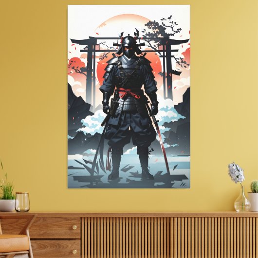 Epic Samurai in de hemel en wolken Canvas Afdruk (Insitu (Woonkamer))