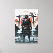Epic Samurai in de hemel en wolken Canvas Afdruk (Voorkant)