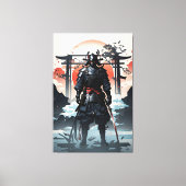 Epic Samurai in de hemel en wolken Canvas Afdruk (Voorkant)