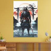 Epic Samurai in de hemel en wolken Canvas Afdruk (Insitu (Woonkamer))
