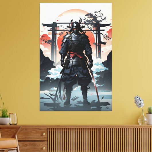 Epic Samurai in de hemel en wolken Canvas Afdruk (Insitu (Woonkamer))