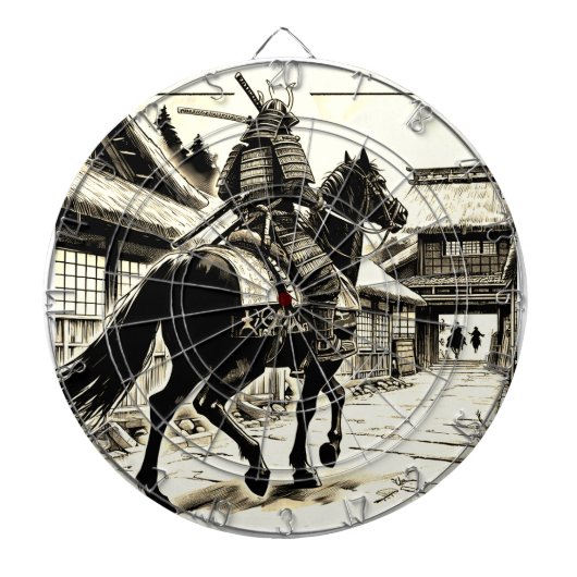 Epic Samurai Rider Manga Art Print Dartbord (Voorkant)