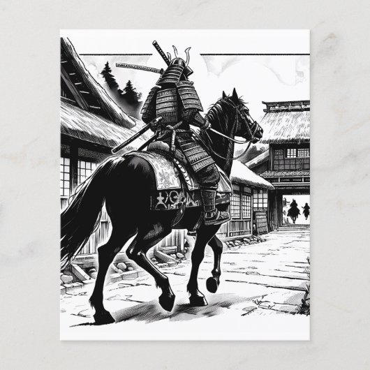 Epic Samurai Rider Manga Art Print Flyer (Voorkant)