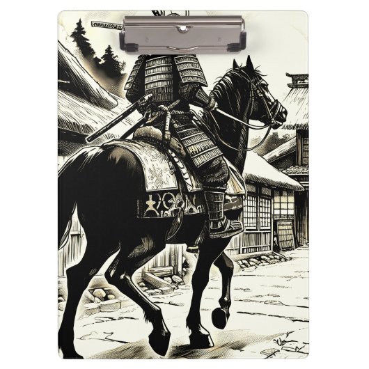 Epic Samurai Rider Manga Art Print Klembord (Voorkant)
