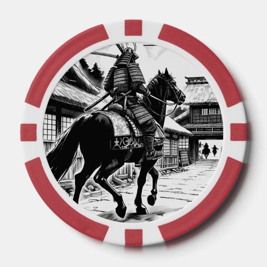 Epic Samurai Rider Manga Art Print Poker Chips (Voorkant)