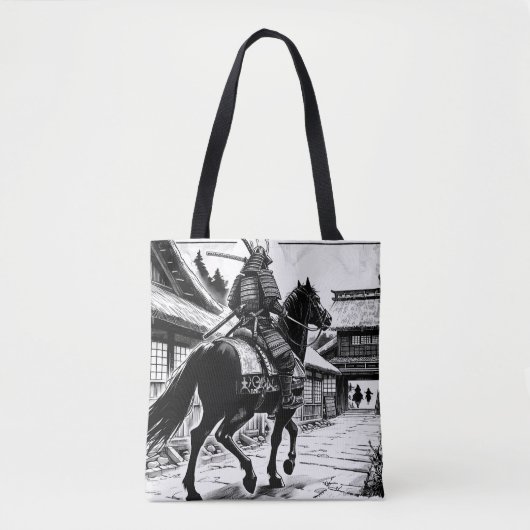 Epic Samurai Rider Manga Art Print Tote Bag (Voorkant)