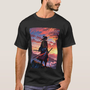 Epic Samurai Warrior T-Shirt Design – Anime Style