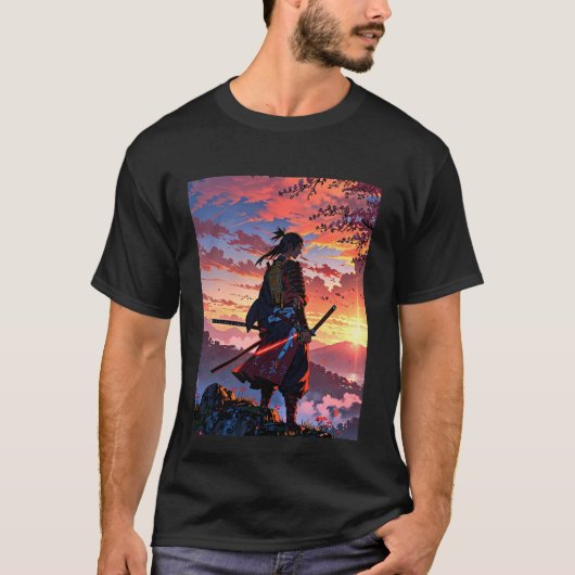Epic Samurai Warrior T-Shirt Design – Anime Style (Voorkant)
